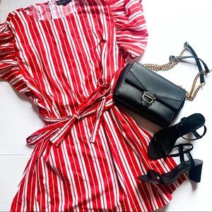 Eloquii Belted Flutter Sleeve Dress